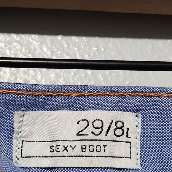GAP Sexy Boot Jeans Womens 29 LONG Dark Wash Low Rise Bootcut Y2K - Picture 6 of 7